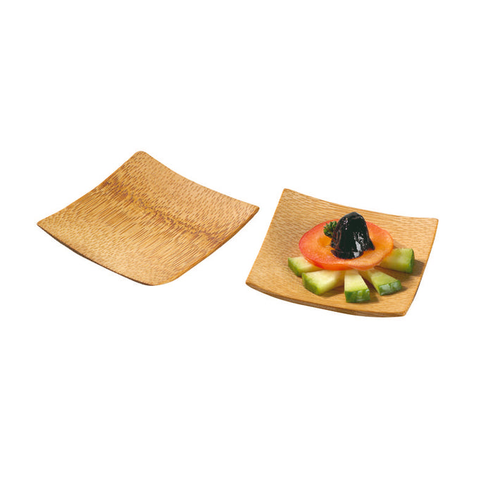 Mini assiette en bambou carrée lisse "Krabi" 60x60mm - 144Pcs