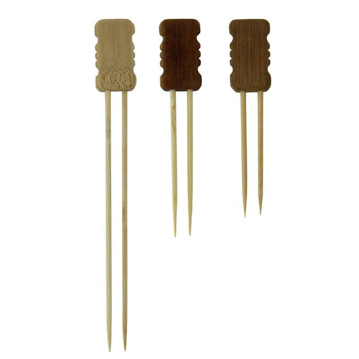Pique bambou Mbola double branches avec une extrémité en bloc en bambou 100-480Pcs