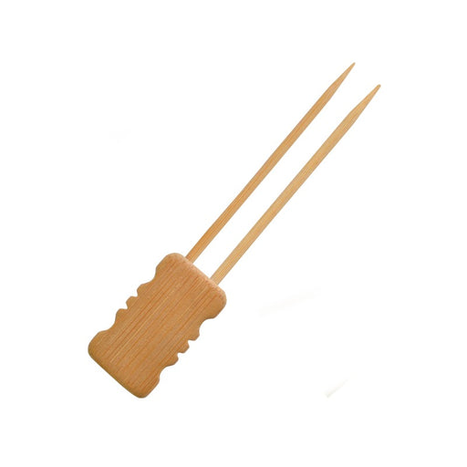 Pique bambou Mbola double branches avec une extrémité en bloc en bambou  H150mm - 480Pcs