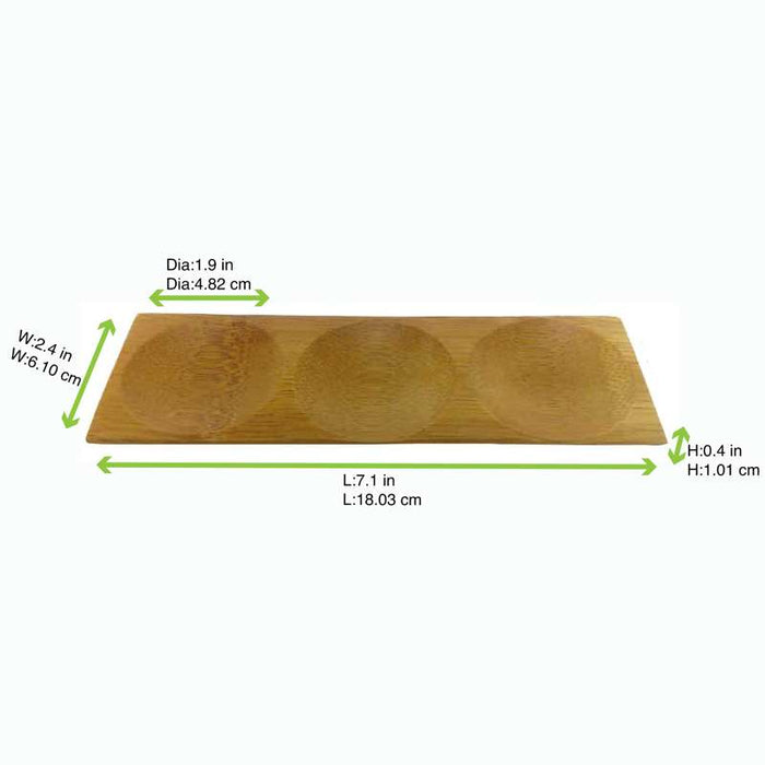 Assiette bambou 3 compartiments "Patong"  180x60mm H10mm-96Pcs
