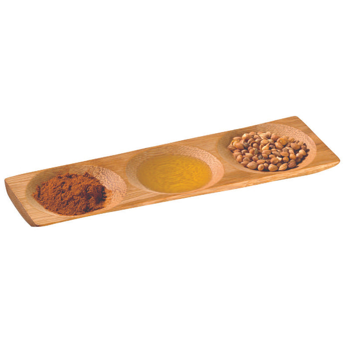 Assiette bambou 3 compartiments "Patong"  180x60mm H10mm-96Pcs