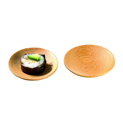 Mini assiette ronde bambou "Ping"   H10mm-144Pcs
