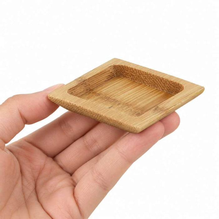 Mini assiette "Poda" carrée à rebords en bambou 60x60mm - 144Pcs