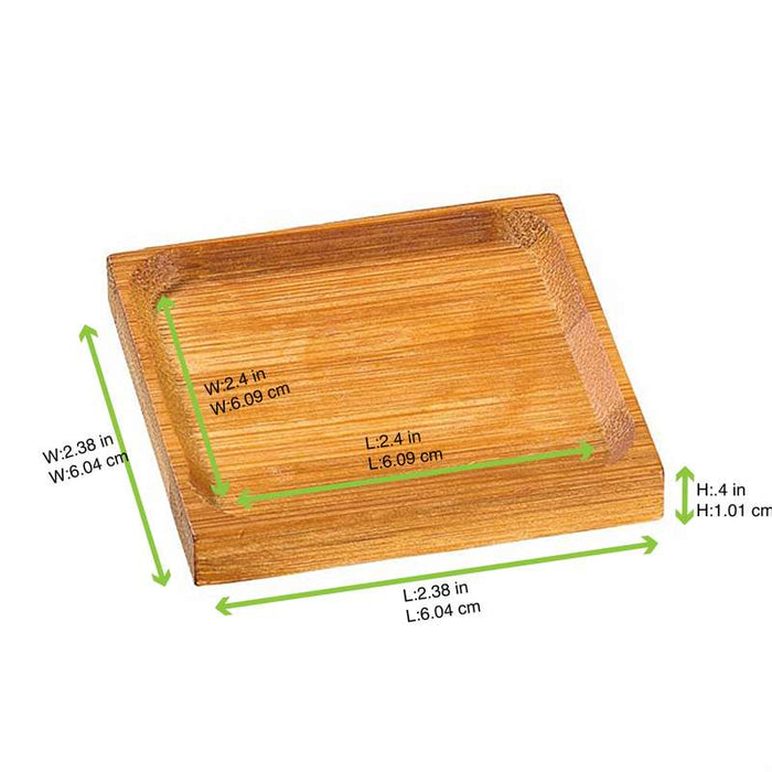 Mini assiette "Poda" carrée à rebords en bambou 60x60mm - 144Pcs