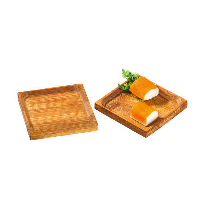 Mini assiette "Poda" carrée à rebords en bambou 60x60mm - 144Pcs