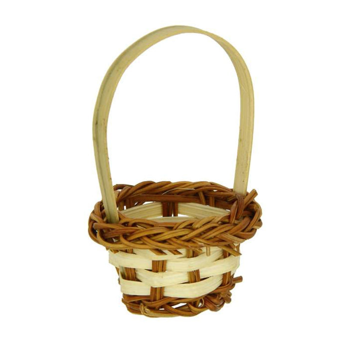 Mini panier en osier "Rai" anse bicolore Ø45mm - 300Pcs