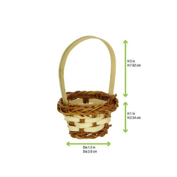 Mini panier en osier "Rai" anse bicolore Ø45mm - 300Pcs