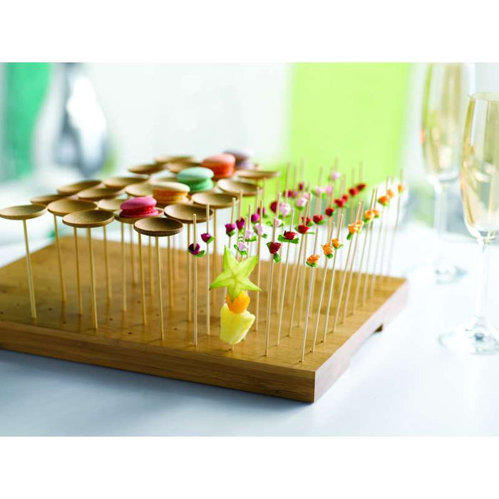 Pique bambou Thani avec une extrémité assiette suspendue  H93mm-144Pcs