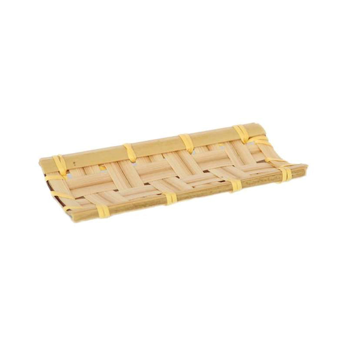 Support rectangulaire "Kobe" en bambou tressé 105x50mm - 200Pcs