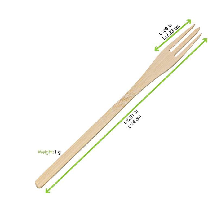 Fourchette bambou "Trident"  H140mm-2000Pcs