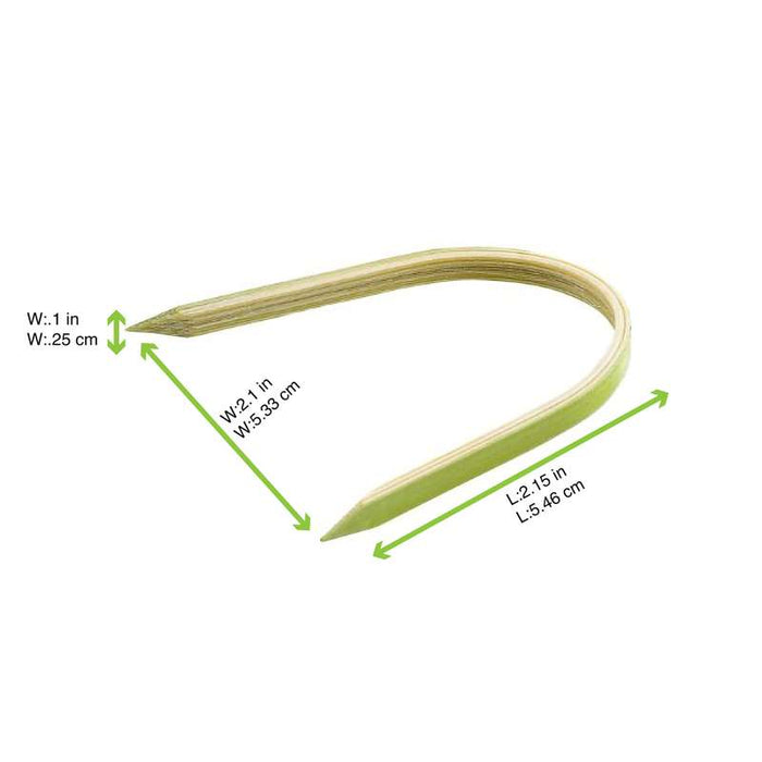 Pique bambou en U avec une extrémité en pointe 40mm H55mm - 2000Pcs