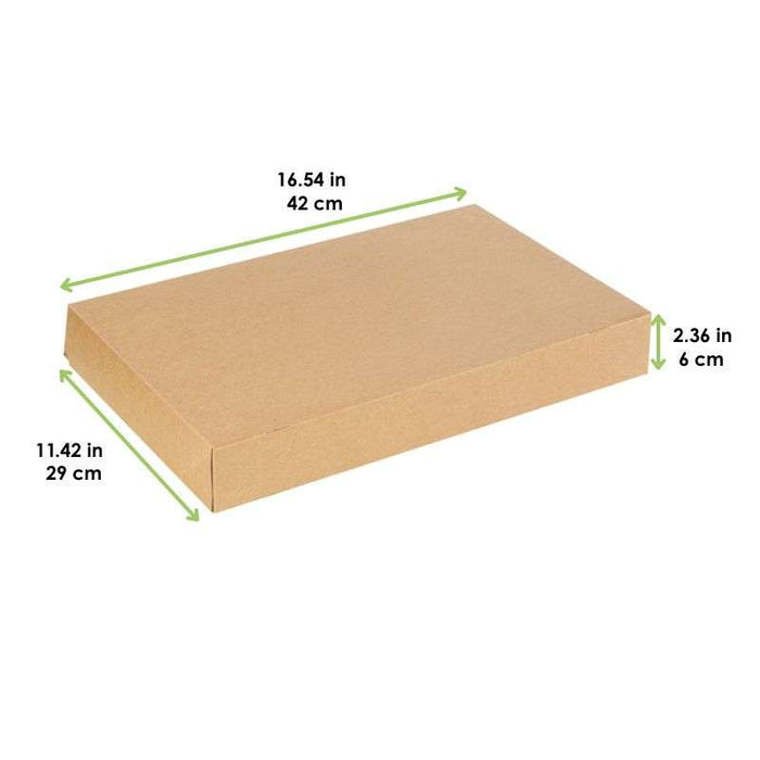 Boite plateau lunch carton brun  420x290mm H60mm-100Pcs