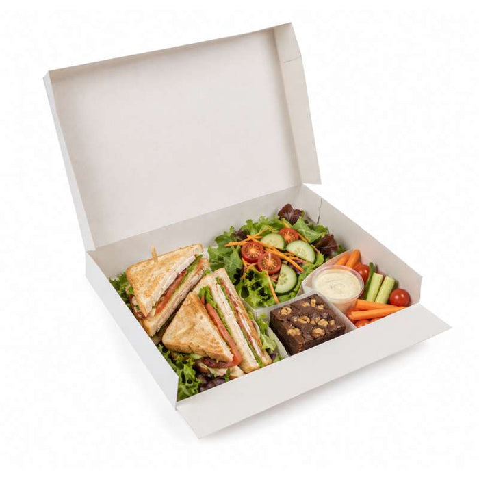 Plateau repas lunch en carton blanc 420x290mm H60mm - 25Pcs