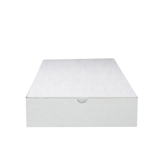 Boite traiteur lunch carton microcannelé blanc  280x190mm H60mm-25Pcs