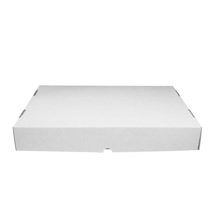 Boîte traiteur lunch blanche en carton microcannelé 420x280mm H60mm - 25Pcs