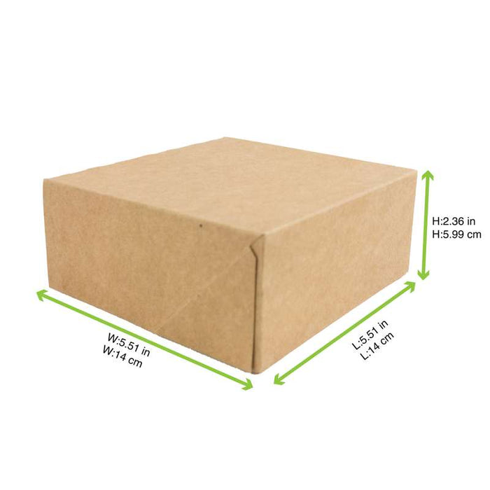Boîte à pâtisserie en carton kraft brun 140x140mm H60mm - 50Pcs