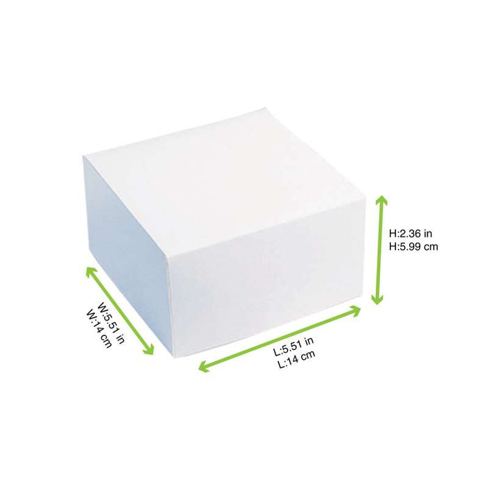Boîte à pâtisserie carrée en carton blanc 143x143mm H60mm - 50Pcs