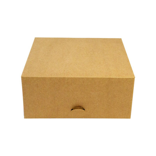 Boite pâtissière carton kraft brun  180x180mm H80mm - 50Pcs