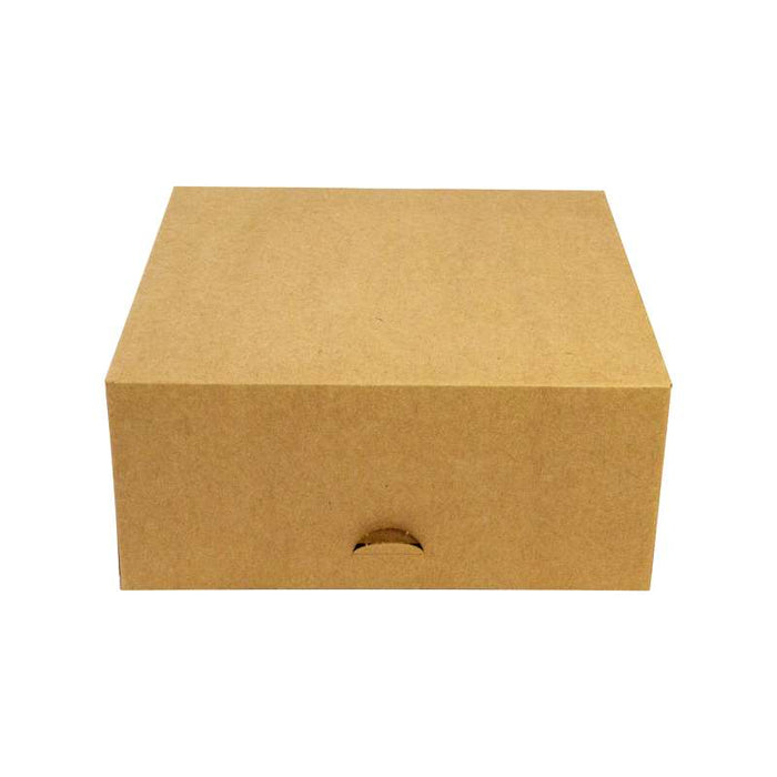 Boite pâtissière carton kraft brun  180x180mm H80mm - 50Pcs