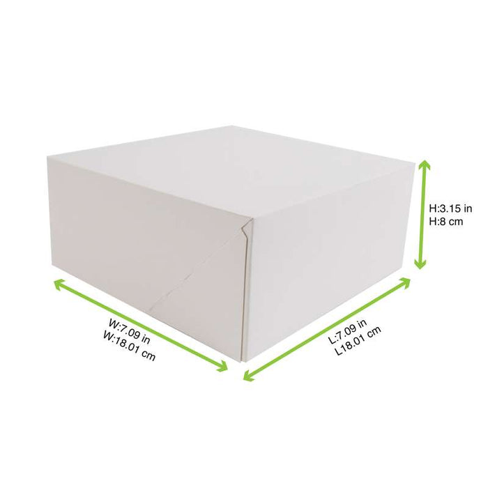 Boite pâtissière carton blanche  180x180mm H80mm - 50Pcs