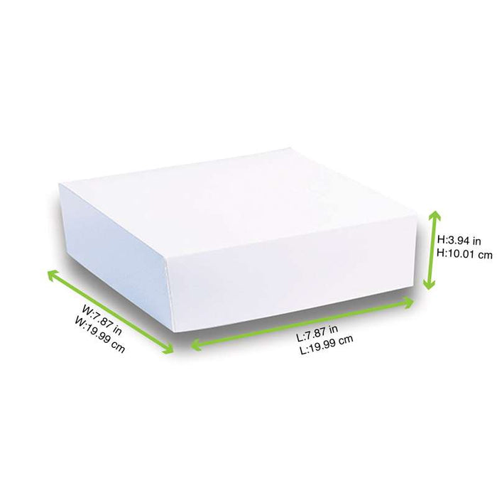 Boîte pâtissière carton blanche 200x200mm H100mm - 50Pcs