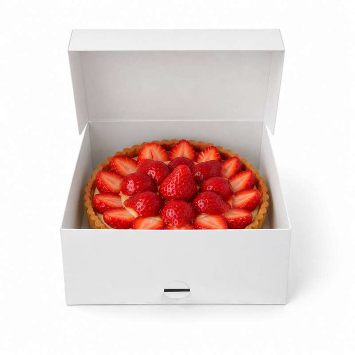 Boîte pâtissière carton blanche 200x200mm H100mm - 50Pcs