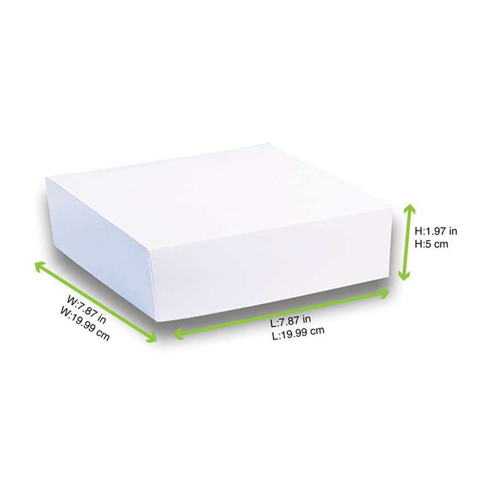 Boîte pâtissière carton blanche 200x200mm H50mm - 50Pcs
