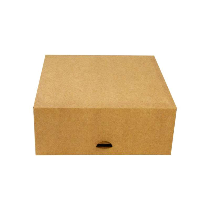 Boite pâtissière carton kraft brun  200x200mm H80mm - 50Pcs
