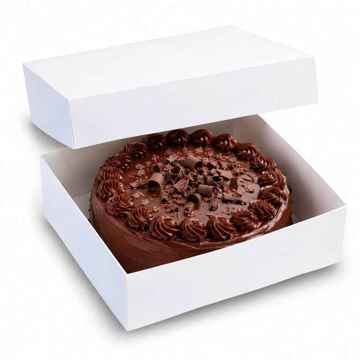 Boîte à pâtisserie carrée en carton blanc 200x200mm H80mm - 50Pcs