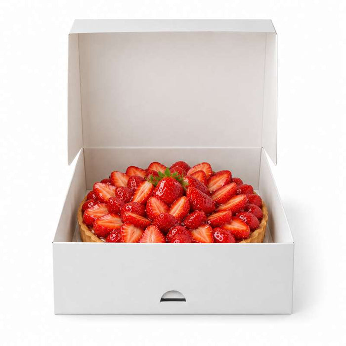 Boîte pâtissière carton blanche 220x220mm H80mm - 50Pcs