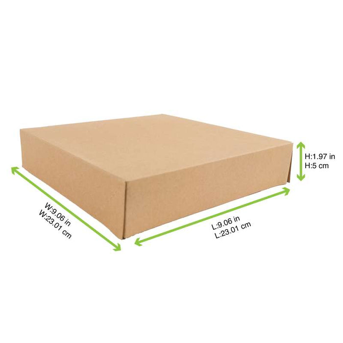 Boite pâtissière carton kraft brun  230x230mm H50mm - 50Pcs