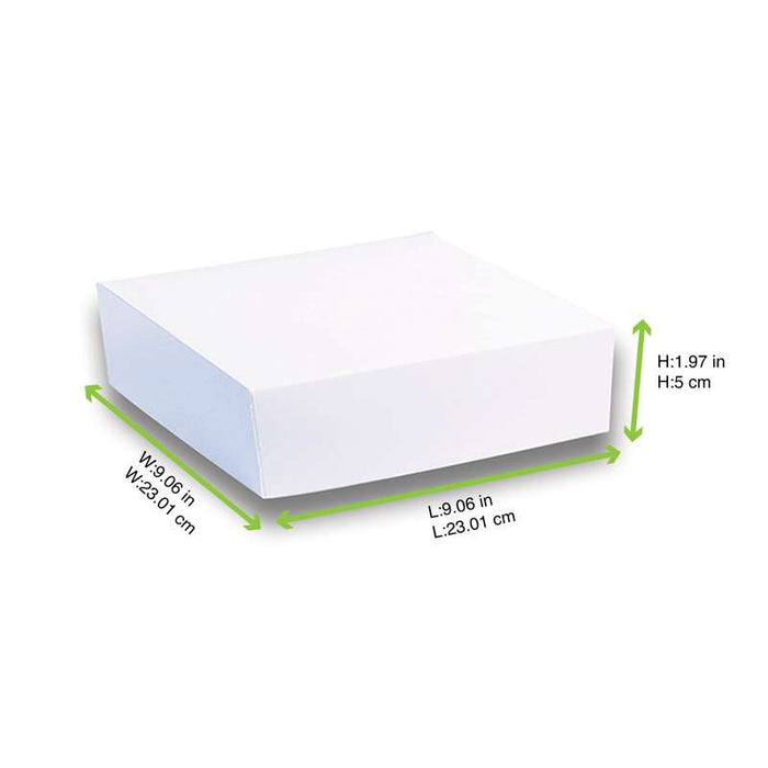 Boite pâtissière carton blanche  230x230mm H50mm - 50Pcs