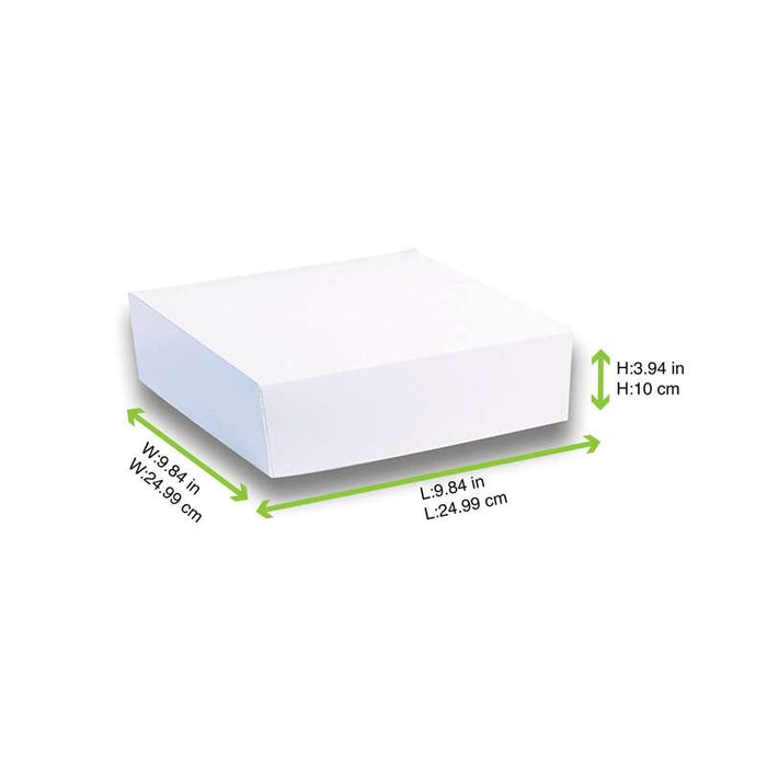 Boîte pâtissière carton blanche 250x250mm H100mm-50Pcs