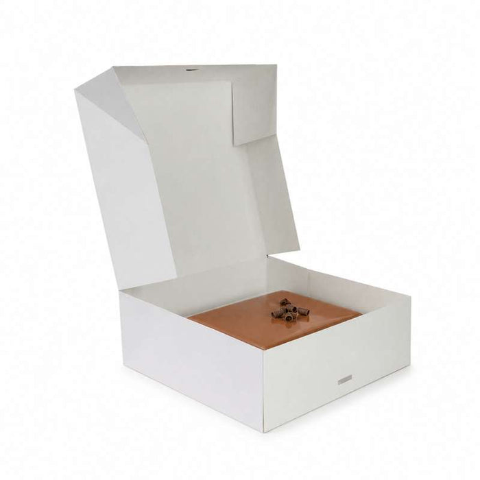 Boîte pâtissière carton blanche 250x250mm H100mm-50Pcs