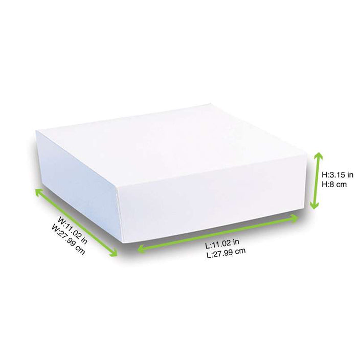 Boîte pâtissière carton blanche 280x280mm H80mm - 50Pcs