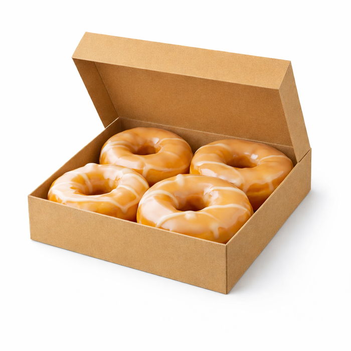 Boite pâtissière carton kraft brun  320x320mm H50mm - 50Pcs