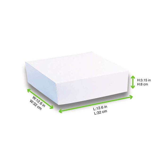 Boite pâtissière carton blanche  320x320mm H80mm - 50Pcs