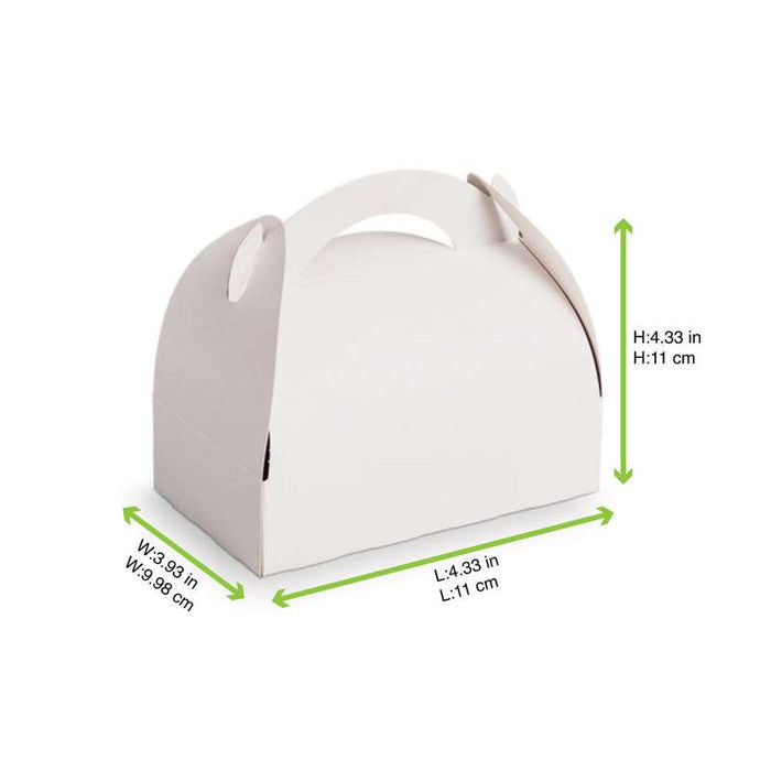 Boîte pâtissière carton blanche avec anse 110x110mm H153mm - 50Pcs