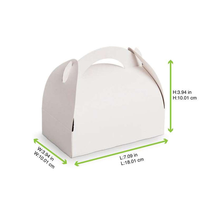 Boîte pâtissière carton blanche avec anse 180x100mm H115mm - 50Pcs