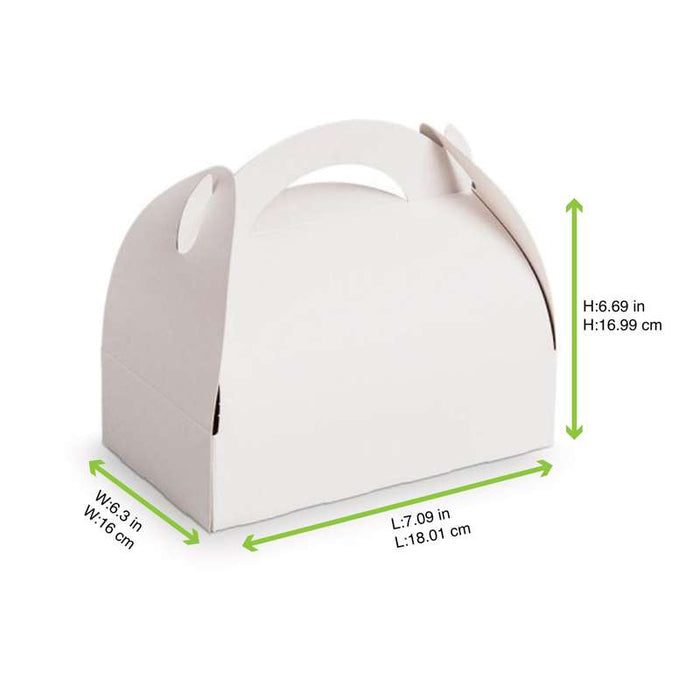Boîte pâtissière carton blanche avec anse 180x160mm H160mm - 50Pcs