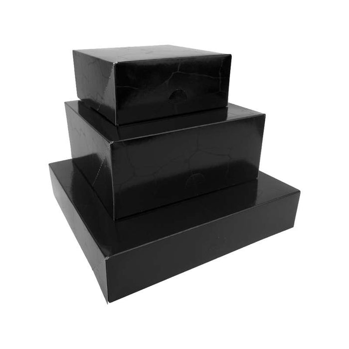 Boite pâtissière carton noir  180x180mm H80mm - 50Pcs