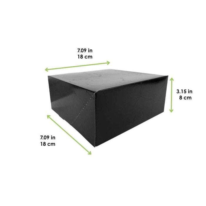 Boite pâtissière carton noir  180x180mm H80mm - 50Pcs