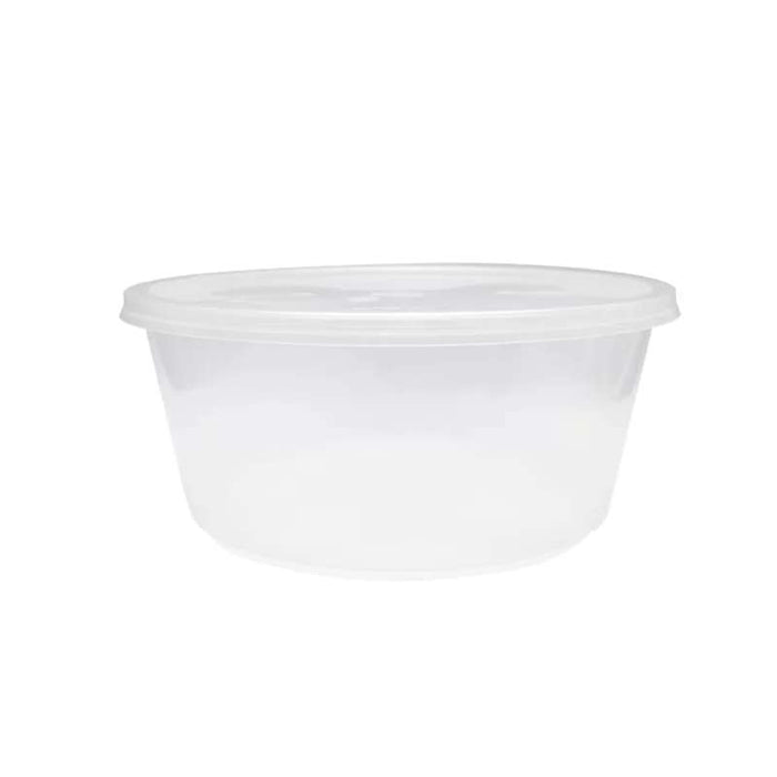 Pot rond transparent en polypropylène pour repas à emporter Ø100mm H105mm 500ml - 1000Pcs