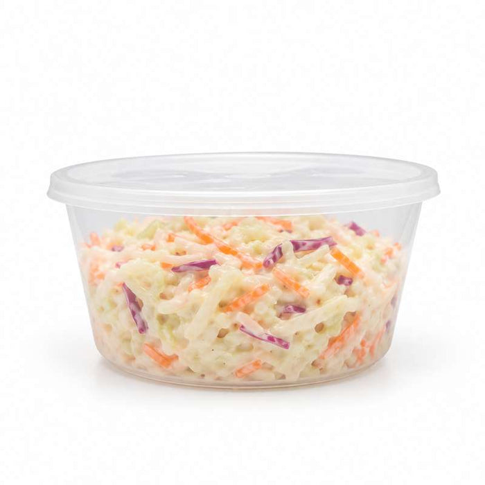 Pot rond transparent en polypropylène pour repas à emporter Ø100mm H105mm 500ml - 1000Pcs