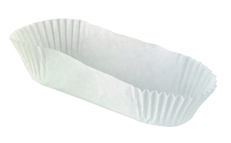Caissette papier de cuisson ovale blanche ingraissable  105x40mm H25mm-1000Pcs