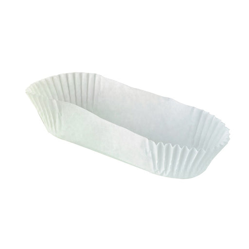 Caissette papier de cuisson ovale blanche ingraissable  105x40mm H25mm-1000Pcs