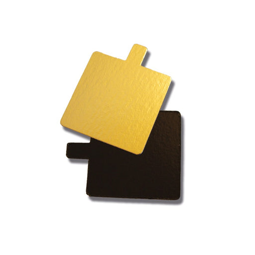 Carré avec languette carton double face or noir  80x80mm-200Pcs