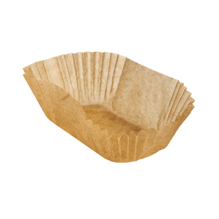 Caissette papier de cuisson ovale brune siliconée  145x115mm H35mm-100Pcs