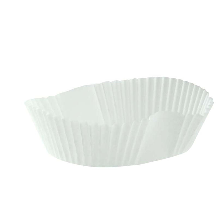 Caissette ovale de cuisson en papier siliconé blanc 145x115mm H35mm - 100Pcs