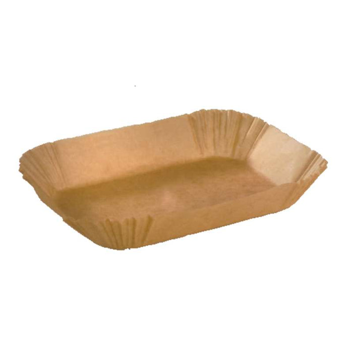 Caissette ovale de cuisson en papier siliconé brun 205x145mm H45mm - 50Pcs
